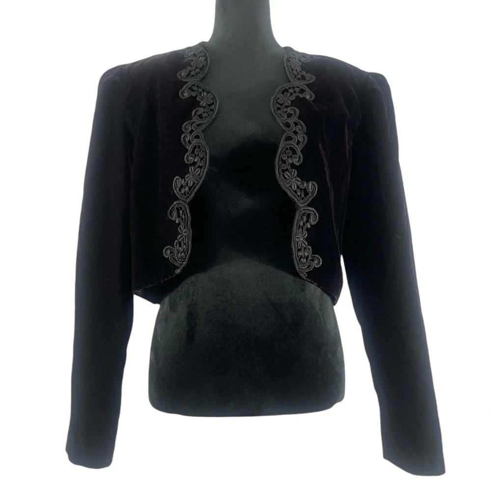 David Rose cropped vintage bolero, Black, Large - Picture 3 of 7
